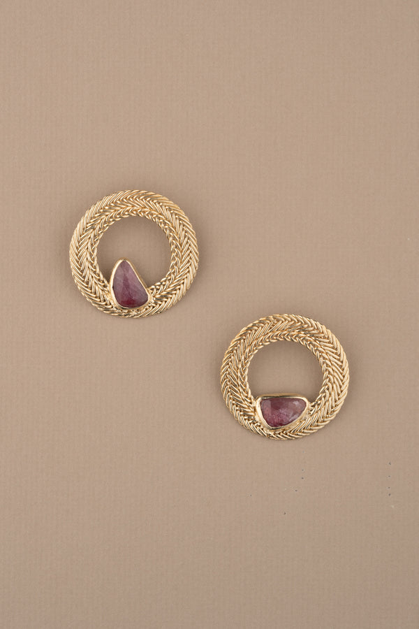 ARCHIVE NO. 66: BRAIDED HOOP IN PINK TOURMALINE