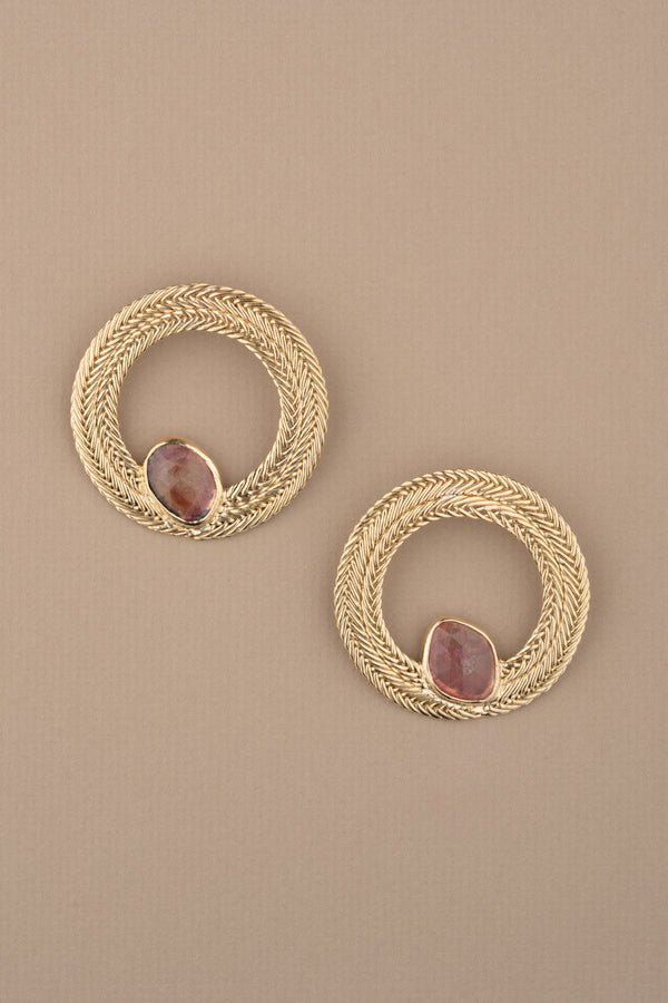 ARCHIVE NO. 61: BRAIDED HOOP IN PINK TOURMALINE