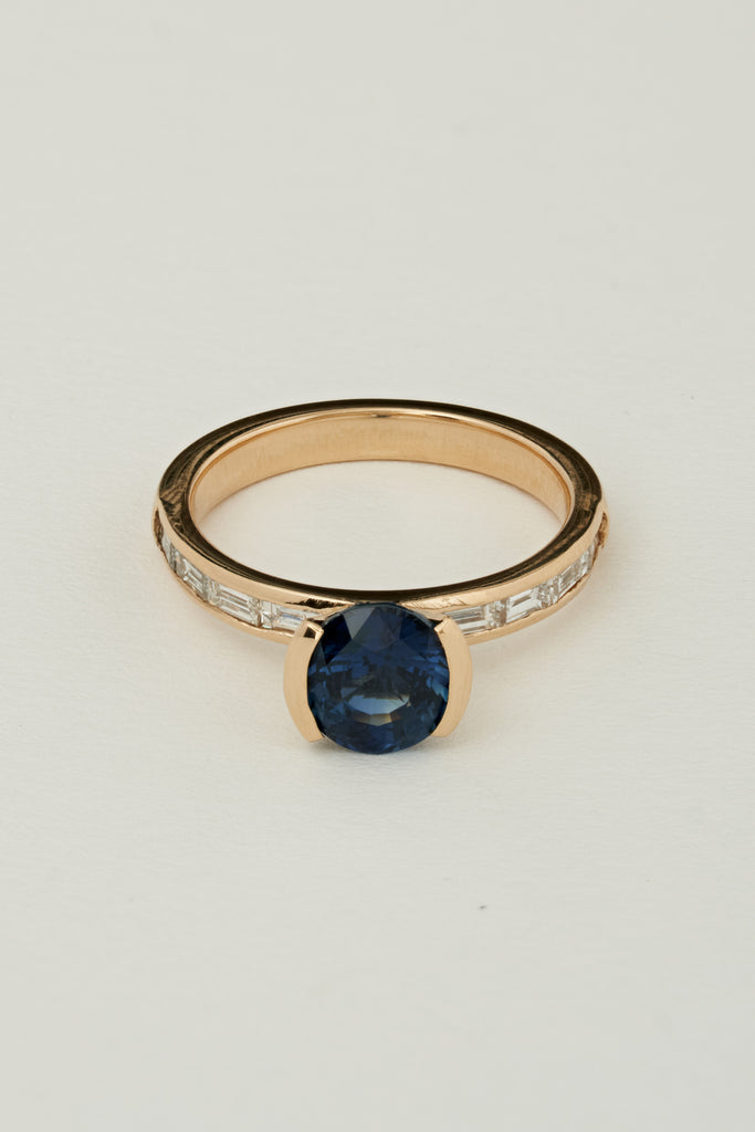 BLUE SAPPHIRE EAST WEST RING