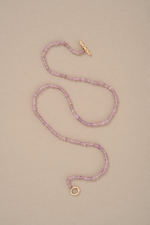 MINI TOGGLE NECKLACE IN PINK SAPPHIRE